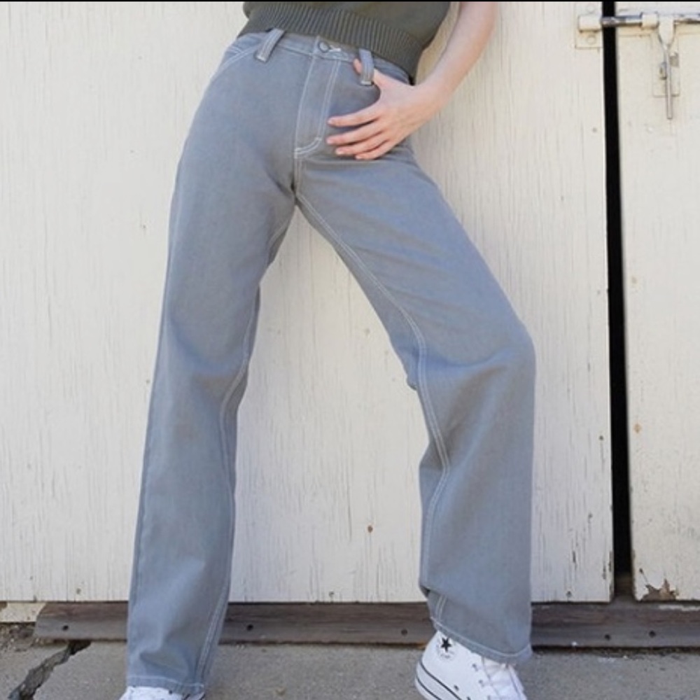 J. Galt Brandy Melville Gray Carpenter Wide Leg Jeans S Y2K Skater Streetwear